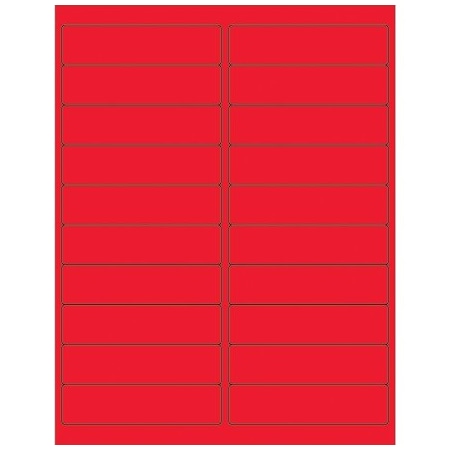 Bsc Preferred 4 x 1'' Fluorescent Red Rectangle Laser Labels, 2000PK BUY00025189